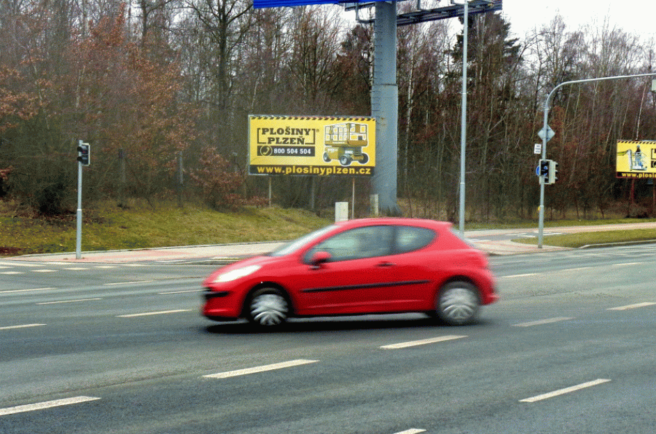 Plzeň, Studentská, billboard