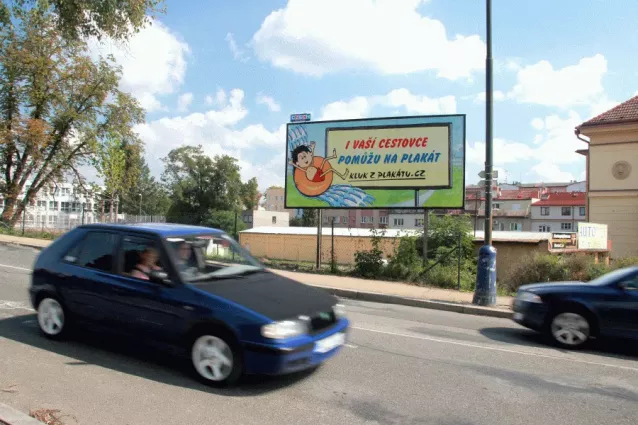 Nádražní /Tyršova, Benešov, Benešov, billboard