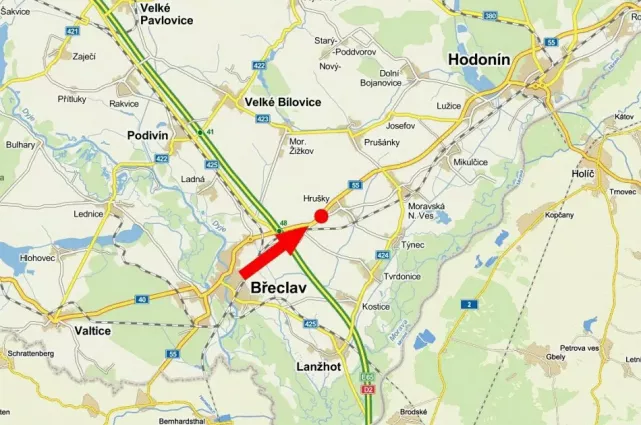 směr Olomouc, I/55 -  120.700, Břeclav, billboard