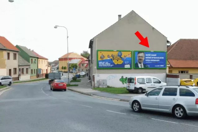 Hybešova/Široká, Oslavany, Brno-venkov, Billboard