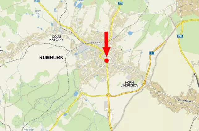 Komenského, Rumburk, Děčín, billboard