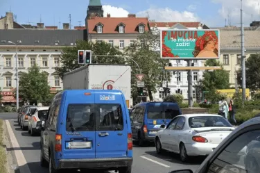 Palackého nám.OC PLAZA I/20, Plzeň, Plzeň, billboard prizma