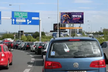 Černokostelecká /Průmyslová, Praha 10, Praha 15, billboard prizma