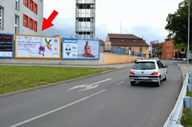Pobřežní OC PLAZA, Plzeň, Plzeň, billboard