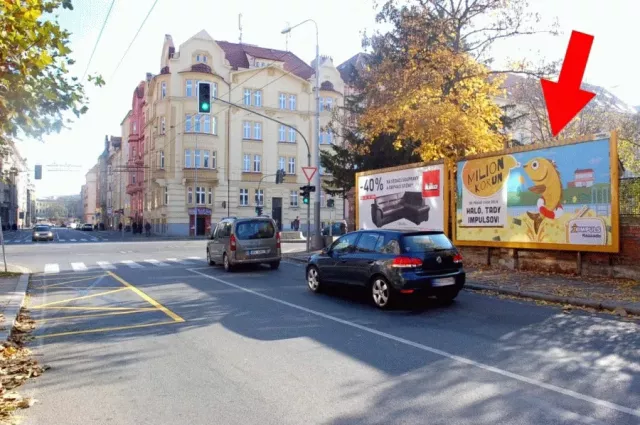 V Bezovce /Klatovská tř., Plzeň, Plzeň, billboard