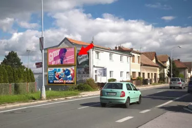 Pražská I/2, Přelouč, Pardubice, billboard