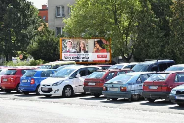 P.Bezruče nádr.BUS,ČD, Nymburk, Nymburk, billboard